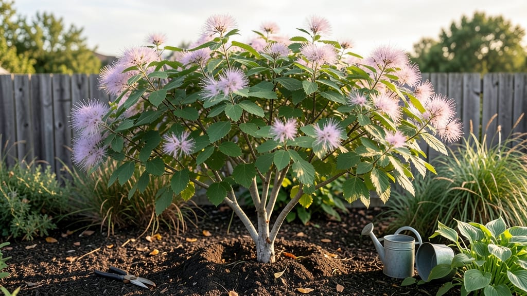 Smoke Tree in Bloom: Fragrant Canopy That Draws Hummingbirds Year-Round