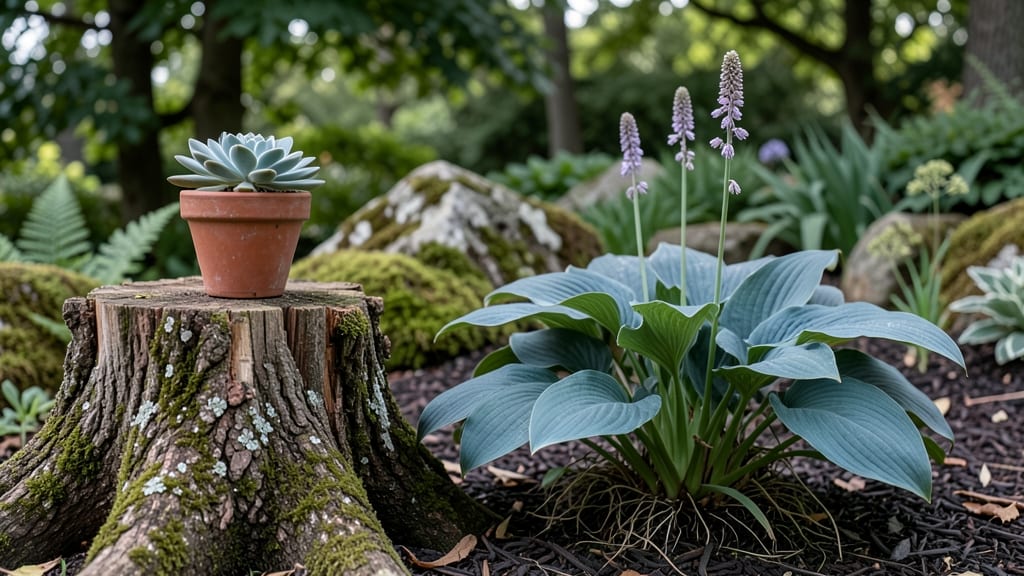 Tree Stump Plant Stand: Rustic Elevated Garden Display in Minutes